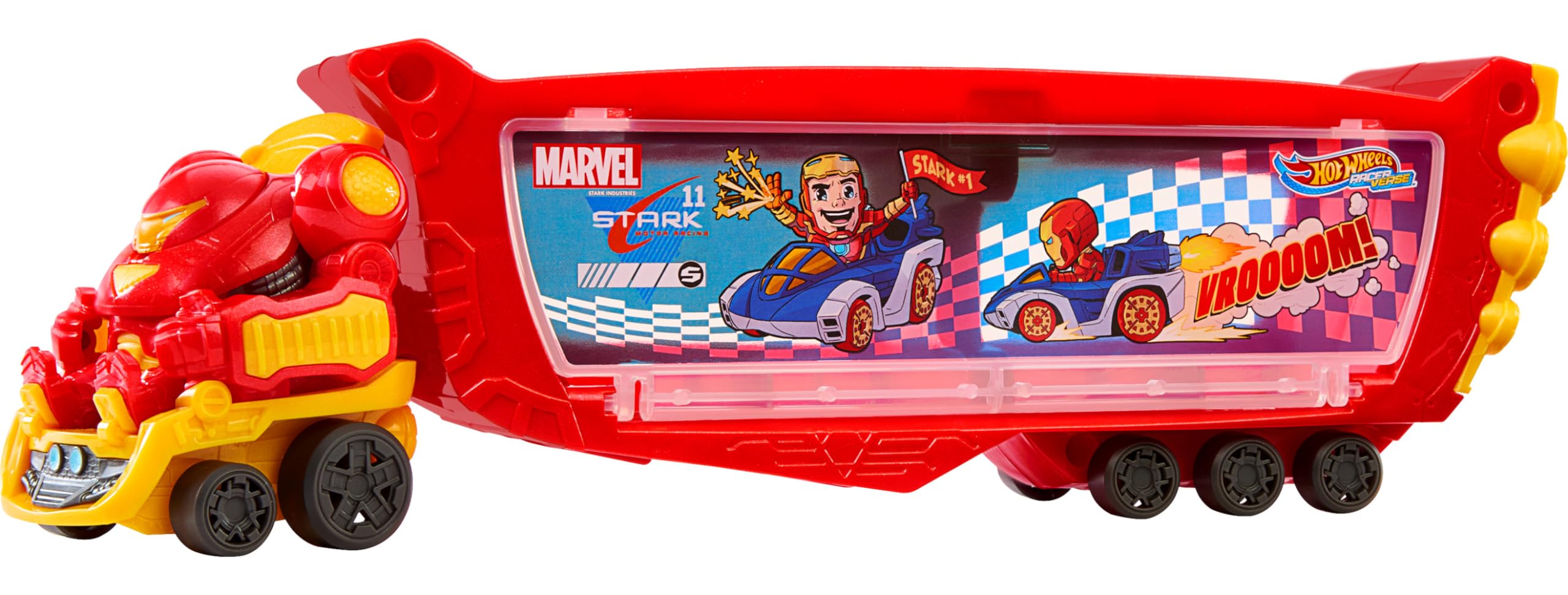 Toy Hauler Hot Wheels Racerverse Marvel Hulkbuster 10 Coches
