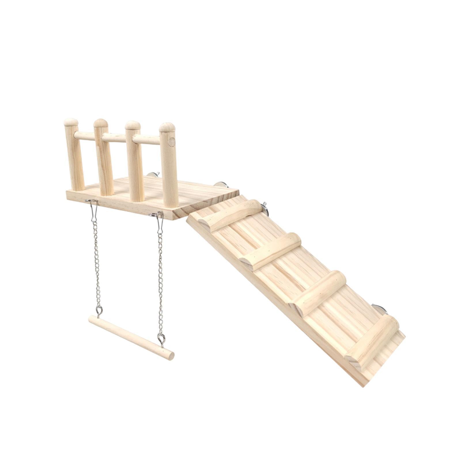 Percha Para Pájaros Uucntr Plataforma Con Columpio Y Escalera