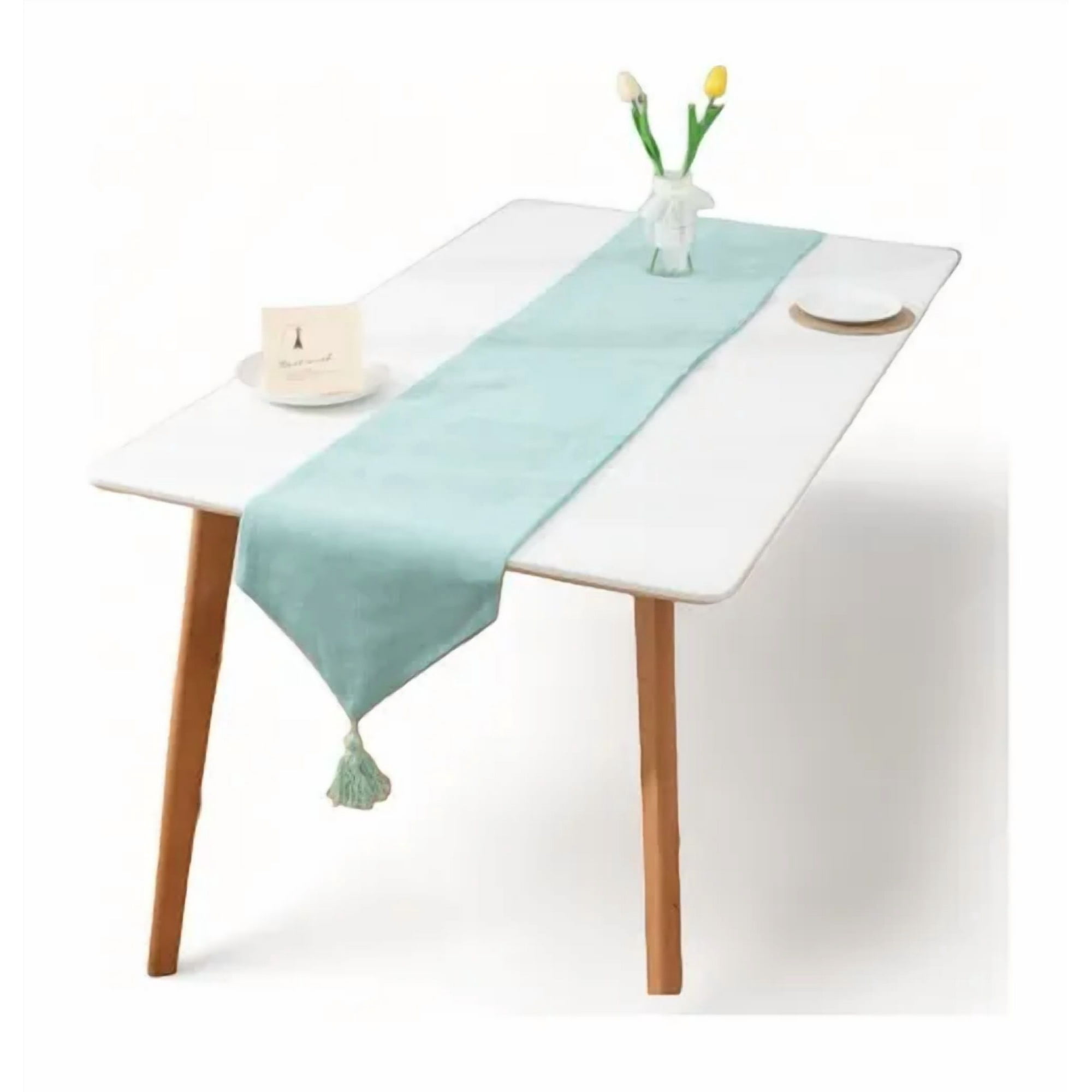 Genérico - Camino Mesa Lino Con Fleco 33x180