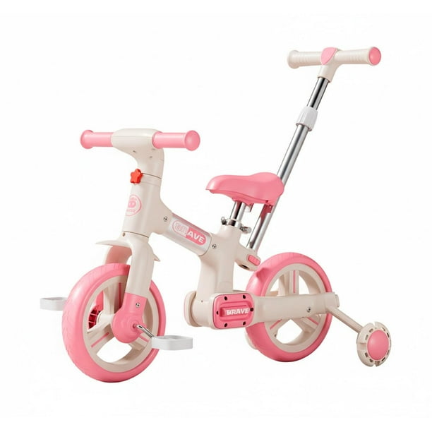 Triciclo Infantil con Pedales y Ruedas de Entrenamiento rosa