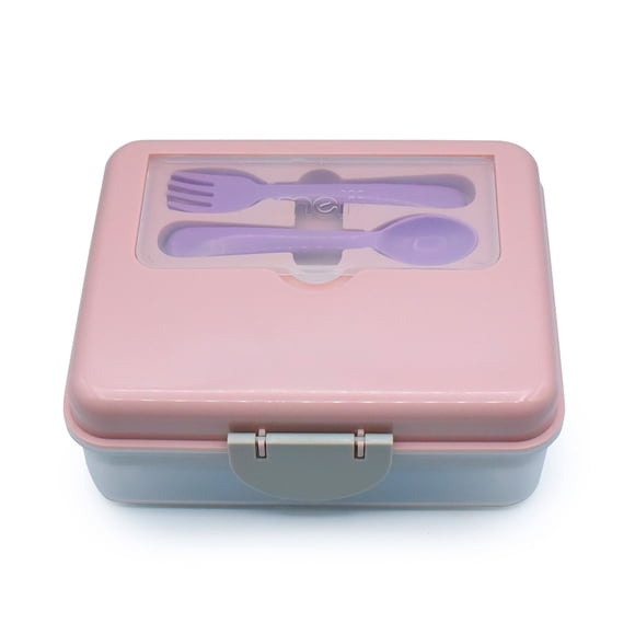 Lonchera bento box con cubiertos Rosado