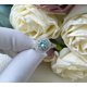 thumbnail image 2 of Anillos de Compromiso con Halo Redondo de 1 Quilate para Mujer Anillos de Plata Esterlina 925 Anillos de Diamante Azul con CZ Bandas de Boda Anillos de Promesa para Ella, 2 of 7