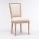 thumbnail image 2 of French Style Solid Wood Frame Linen Fabric Square Back Dining Chair,Set of 2,Beige, 2 of 3