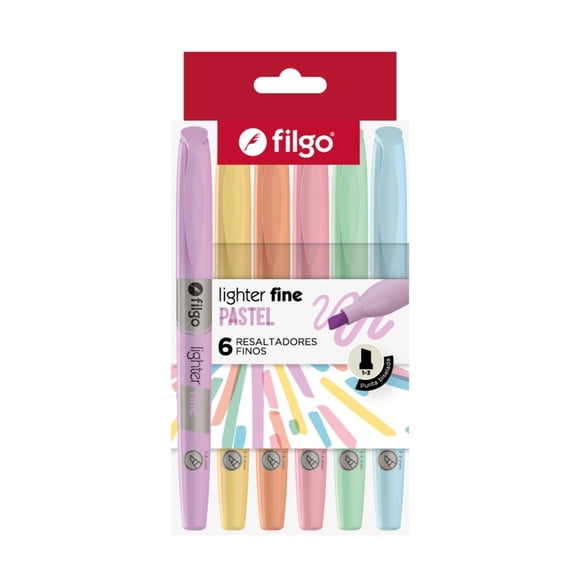 Set de 6 destacadores lighter fine pastel 1 un