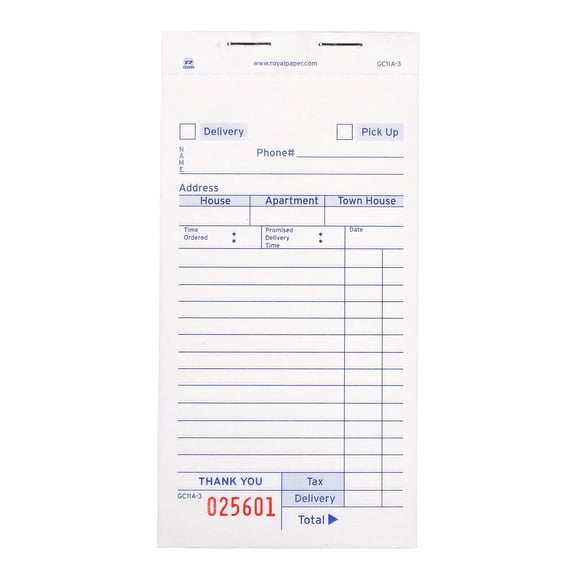 Bloc de comprobantes para clientes AmerCareRoyal 8,6 × 17 cm 50 formularios