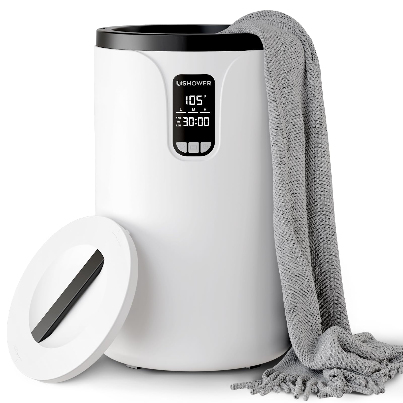Calentador De Toallas Ushower De 20 L Con Pantalla Lcd Y Apagado Automático
