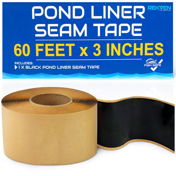 Cinta adhesiva para juntas Pond Liner REKVEN, 18 m x 7,6 cm, doble cara, butilo