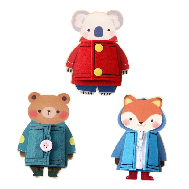 Juego de 3 Piezas para Desarrollar La Motricidad Fina en Niños Pequeños: Tablero de Actividades Versátil con Forma de Animales para Disfrazar Y Jugar.