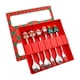 thumbnail image 2 of Juego De 6 Cucharas Y Tenedores Navideños Con Caja De Regalo Para Cocina, Vacaciones, Restaurante, Rojo 6B, 2 of 2