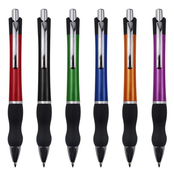 Bolígrafos retráctiles MiSiBao de tinta negra de 1 mm (paquete de 6)