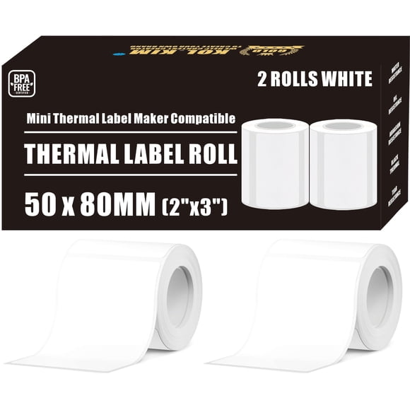 Etiquetas térmicas KOL.KIM 50 x 80 mm 2 rollos para Phomemo