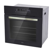 Groner - Horno Eléctrico Empotrable Black Touch Triple Vidrio 10F 59L