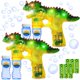 thumbnail image 1 of Juego de 2 pistolas de burbujas con forma de dinosaurio de Haktoys con pilas y recambios, 1 of 6