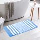 thumbnail image 5 of Alfombra de baño REGALWOVEN, alfombra de baño de microfibra extra suave y absorbente, alfombra de piso antideslizante con rayas esponjosas azul 16" x 24", 5 of 5