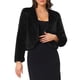 thumbnail image 1 of Chaqueta Bolero Formal de Mujer Recortada de Piel Sintética para Vestidos de Novia S Negro, 1 of 6
