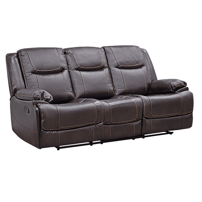 Muebles Santa Ana - Sofá Reclinable 3 Cuerpos Cuero Florence