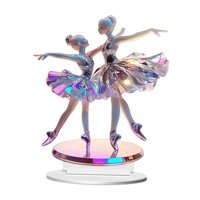 Bothyi - Decoración De Bailarinas Dobles 2D, Decoración Acrílica Para Estantería, Sala De Estudio, Aula, Colorida