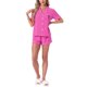 thumbnail image 2 of INSPIRE CHIC Conjunto de pijama de mujer con estampado de corazones, suave, con botones, de manga corta, conjunto de descanso con pantalones cortos para primavera verano S rosa fuerte, 2 of 6