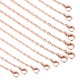 thumbnail image 1 of Uxcell paquete de 20 cadenas de collar de 20 pulgadas a granel 2mm chapadas en oro rosa con cierres de langosta para hacer joyas, 1 of 7