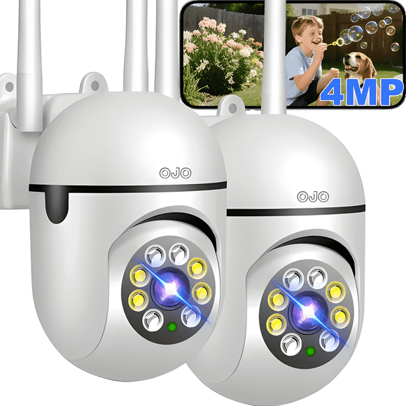 Ojo® 2pcs 4mp Cámara de Seguridad Wifi Camara Vigilancia Plu