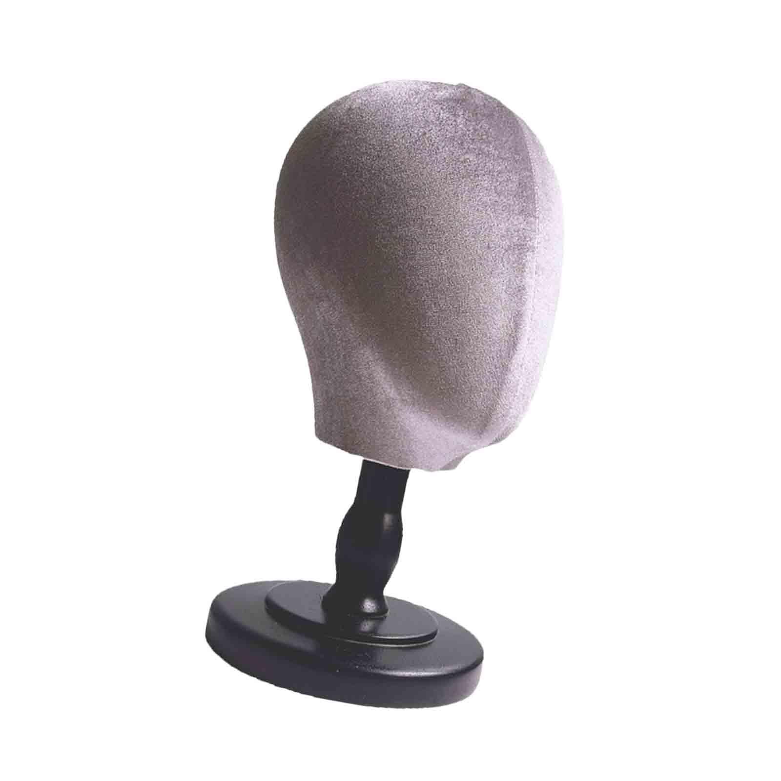 Magideal - Soporte Para Sombrero De Cabeza De Peluca Con Base De Madera, Soporte Para Maniquí, Cabeza De Maniquí Para Exhibición De Sombrero, Para Hacer Peluca C Base Negra