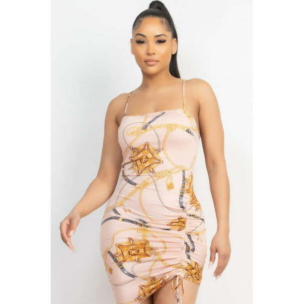 Vestido con Dobladillo Asimétrico Fruncido Lateralmente