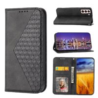 Funda Flip Foxdock Para Samsung Galaxy S22 Plus , Estilo Billetera Con Diseño Rombo, Correa De Mano Y Soporte, Uso Diario
