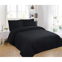 Genérico - Cubrecama Quilt Verano King Color Negro