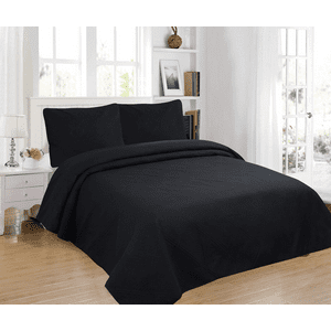 Genérico - Cubrecama Quilt Verano 2 Plazas Color Negro