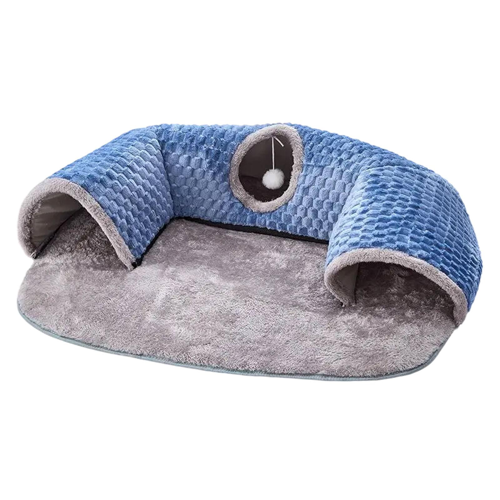 Cama Túnel 2 En 1 Para Gatos, Para Conejos Y Hámsteres, Color Azul, Talla L