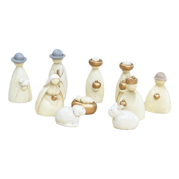 10 Piezas Belén de Navidad Set de Figuras Del Nacimiento Escultura Artística Adorno para Estantería de Resina con Fina Artesanía Adecuado para Oficin Multi
