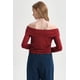 thumbnail image 3 of Polera Mujer Drapeada Malla Burdeo, 3 of 4
