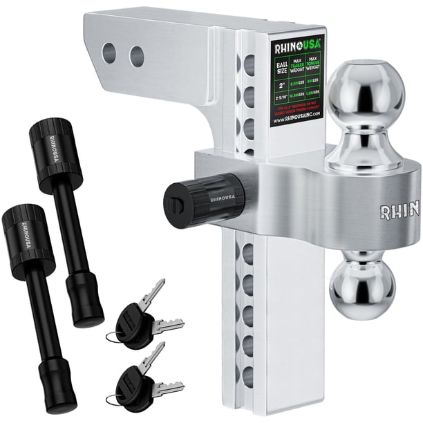 Enganche de Remolque Rhino USA con Ajuste de 25 cm (10 pulg.) de Caída/Subida y Receptor de 2 pulg.