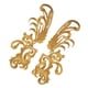 thumbnail image 3 of 2 piezas de , tela de decoración artesanal de costura, accesorios de disfraces, apliques adhesivos 3D DIY, para graduación, novia, vaq Oro, 3 of 5