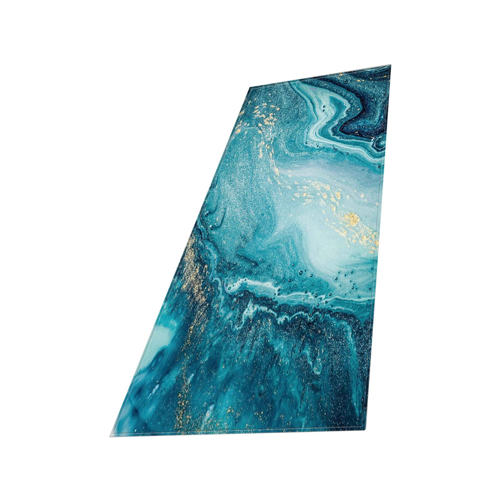 Bothyi - Alfombra De Piso De Mármol Alfombra De Puerta Alfombra Larga Alfombra Alfombra De Entrada Azul