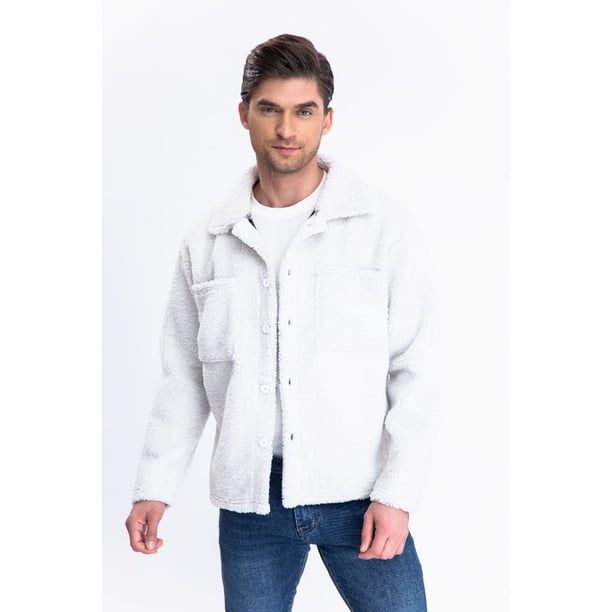 Chaqueta Poleron Invierno Hombre Tipo Corderito Bolsillos 7552