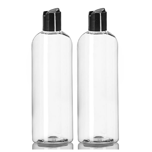 Botellas de plástico ljDeals Clear de 500 ml con tapones en la parte superior del disco, 2