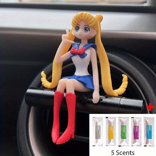 5pcs Fragrance Sticks Car Air Outlet Perfume Clip - Cute Anime Action Figure Decorations for Creative Car Decor