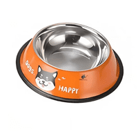 Genérico - Plato Mascota Metalico 18Cm Naranjo