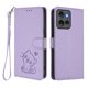 thumbnail image 1 of Funda Billetera con Relieve de Gato para Motorola Edge 50 5G, Lila Claro, 1 of 6