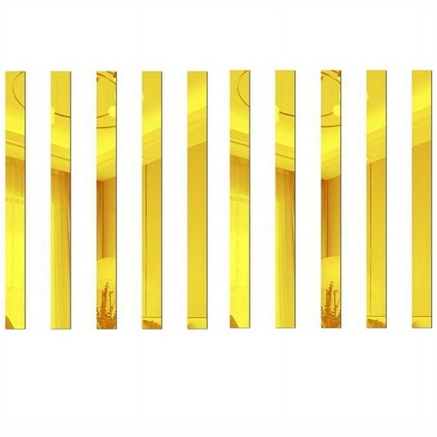 10PCS 7.87inch*1.97inch Wall Acrylic Decoration Strip With Self-Adhesive Removable Decals Stickers For Wall Frames/Wallpaper Border/Waist Lines