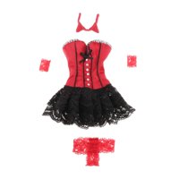 Magideal - 1/6 Básculas Ropa Femenina Traje Completo Vestir Regalos, Muñeca Diy Juegos De Imaginación Juguete, Ropa De Muñeca De Traje, Para 12 ''Muñeca Femenina Negro