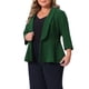 thumbnail image 4 of Agnes Orinda Blazers de Negocios Casual Abiertos con Peplum y Mangas 3/4 para Mujer Talla Grande 1X Verde Oscuro, 4 of 6