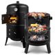 thumbnail image 1 of Ahumador BBQ Xeuemtey 43 cm Acero Carbón 3‑en‑1, 1 of 8