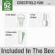 thumbnail image 4 of Ventilador de techo Hunter Crestfield 54207 132 cm con luces LED, color blanco, 4 of 8