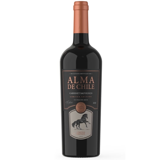 Vino Tinto Cabernet Sauvignon Edición Limitada 14° Botella 750 ml Alma de Chile