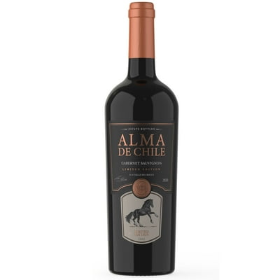 Vino Tinto Cabernet Sauvignon Edición Limitada 14° Botella 750 Ml Alma De Chile