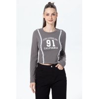 Fashionspark - Polera Mujer Print Central Gris
