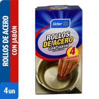 Rollos De Acero Con Jabón Caja 4 Un Lider