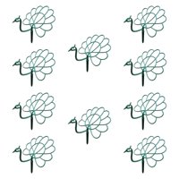 Ioensy - 10X Anillos De Soporte Para Plantas De Jardín, Estacas De Soporte Para Plantas De Pavo Real Para Césped De Parque